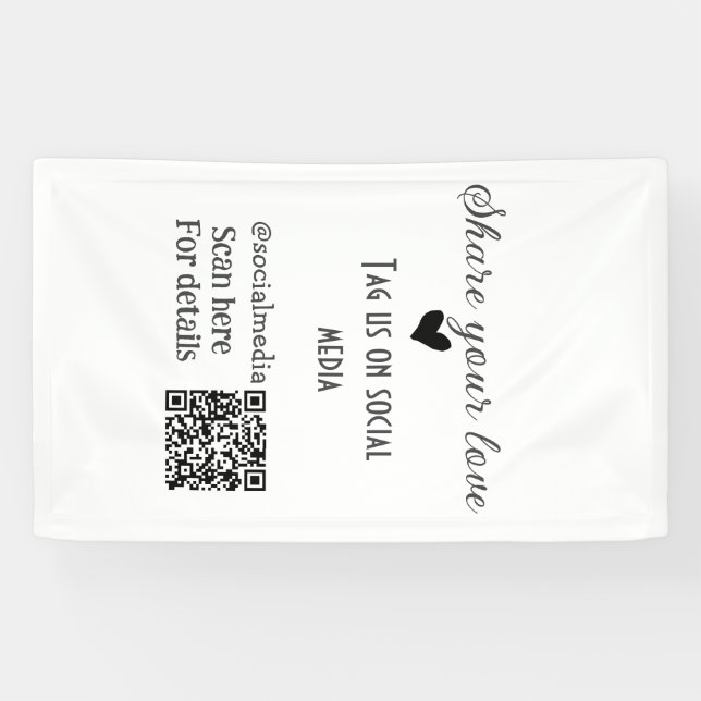 Share the love scan QR code add social details Banner (Horizontal)