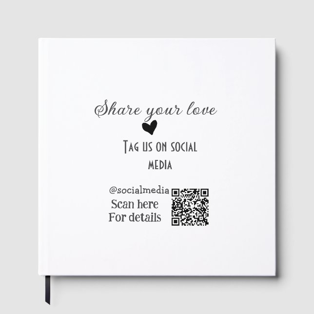 Share the love scan QR code add social details Guest Book (Front)