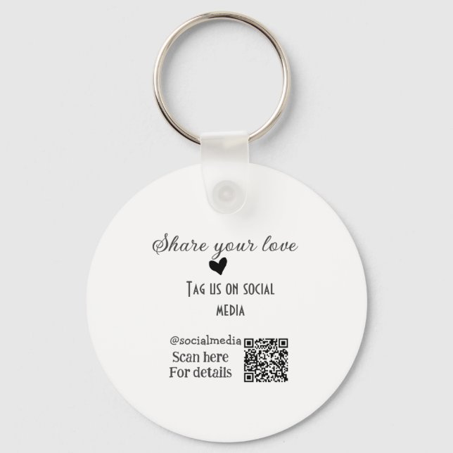 Share the love scan QR code add social details Keychain (Front)