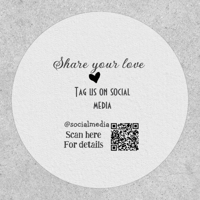 Share the love scan QR code add social details Patch (Front)