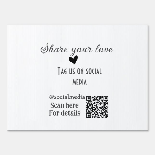 Share the love scan QR code add social details Sign (Front)