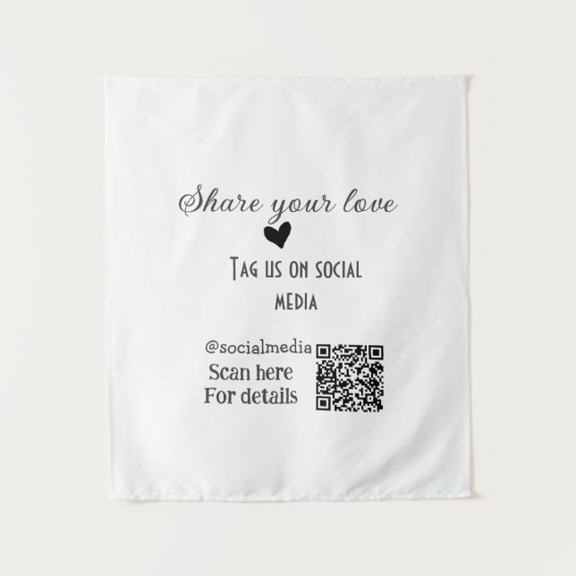 Share the love scan QR code add social details Tapestry (Front)