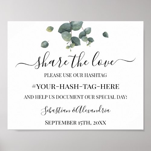 Share the Love Social Media Wedding Hashtag Sign