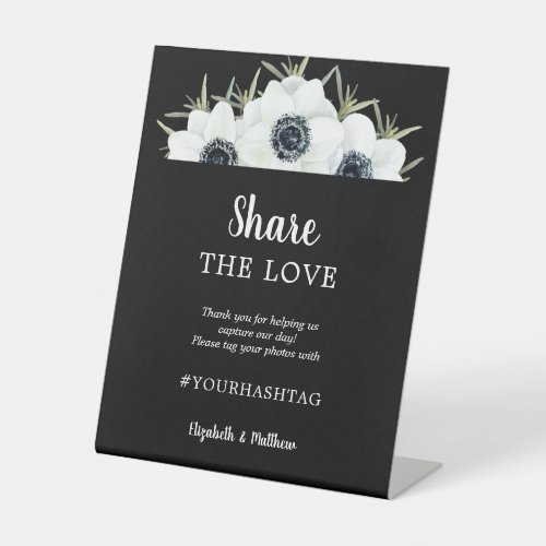 Share the Love Wedding Hashtag Pedestal Sign