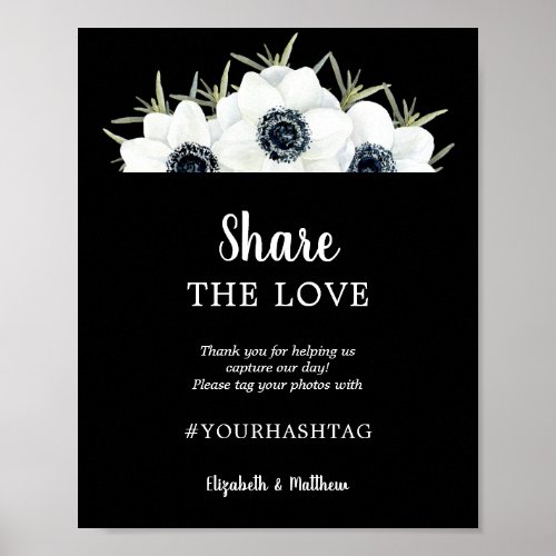 Share the Love Wedding Hashtag Poster