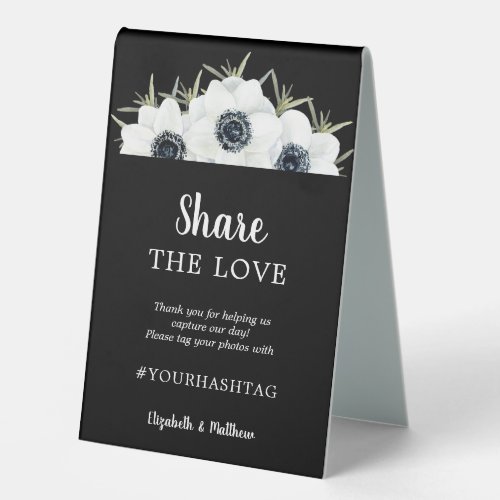 Share the Love Wedding Hashtag Table Tent Sign