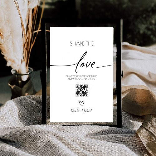 Share the love Wedding Photo Share QR code  Pedestal Sign