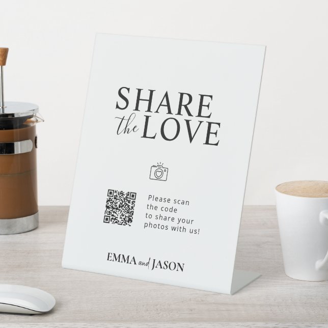 Share The Love Wedding Photo Share QR Code Sign (In SItu)