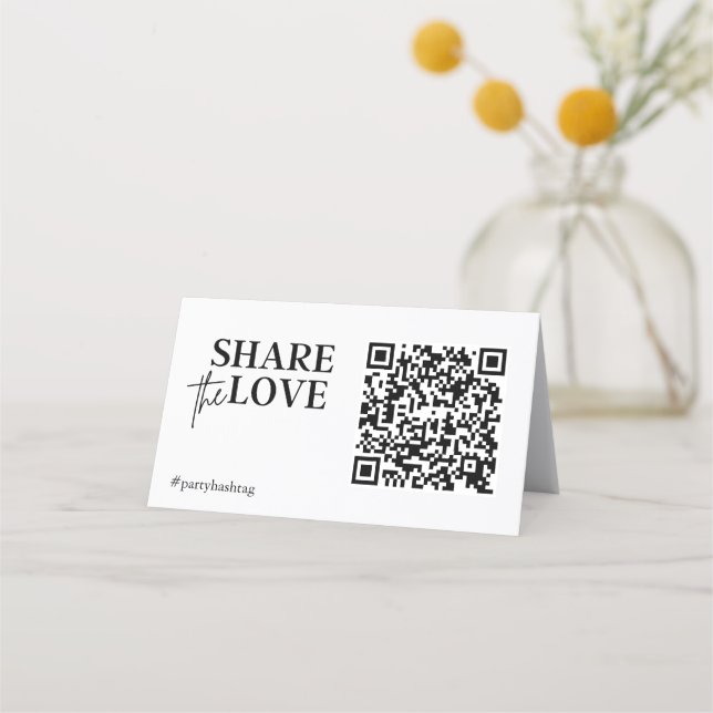 Share the Love Wedding Photos QR Code  Loyalty Card (Front)