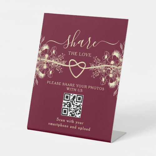 Share The Love Wedding QR Code Pedestal Sign