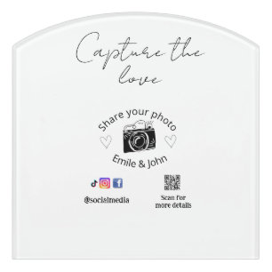 share the love wedding qr couple love name date door sign