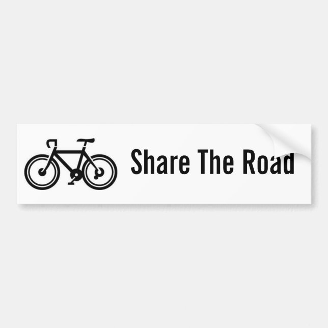 Share The Road Bicycling Bumper Sticker (Front)