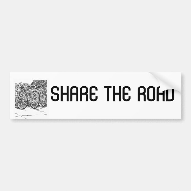 share the road bumper sticker (Front)
