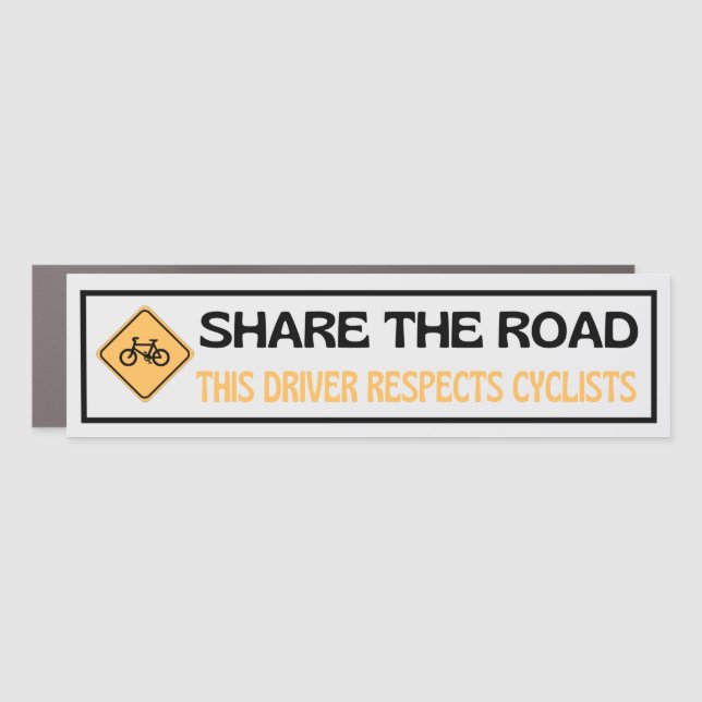Share The Road Bumper Sticker Car Magnet (Front)