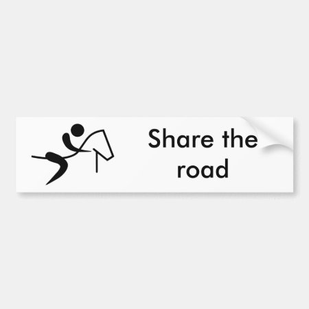 Share The Road Bumper Sticker For Horseback Riders