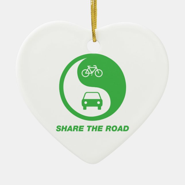 Share the Road Ceramic Ornament (Front)