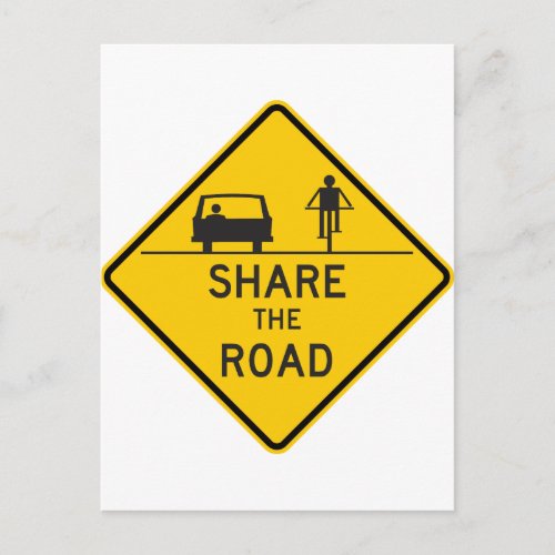Share the Road Highway Sign Postcard