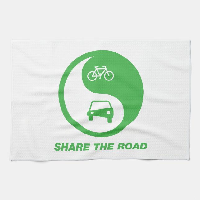 Share the Road Kitchen Towel (Horizontal)
