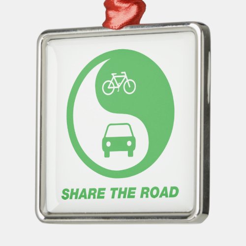 Share the Road Metal Ornament