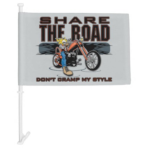 Share the Road Motorcycle Custom Car Flag