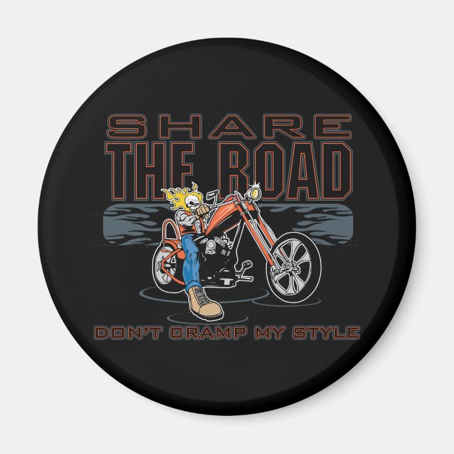 Share the Road Motorcycle Magnet (Front)