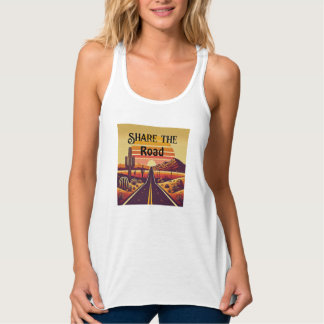 Share the road Retro Design for Runners Tank Top