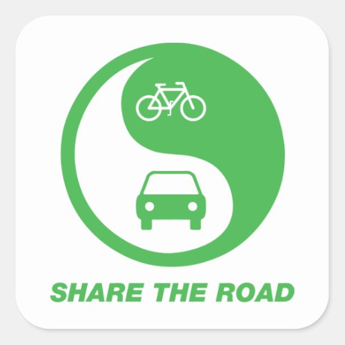 Share the Road Square Sticker