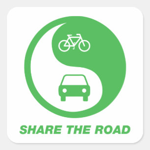 Share the Road Square Sticker