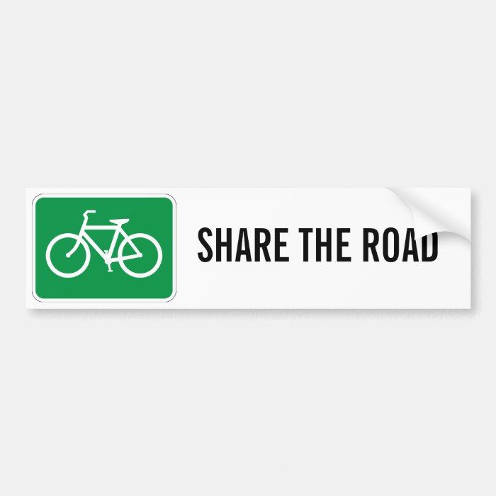 Share The Road with Bicycles Bumper Stickers