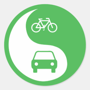 Share the Road Yin Yang Classic Round Sticker