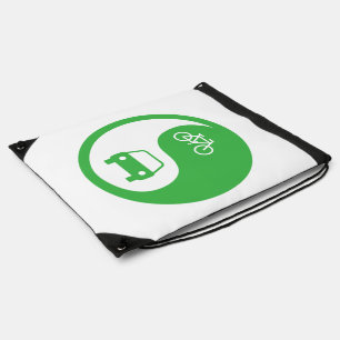 Share the Road Yin Yang Drawstring Bag