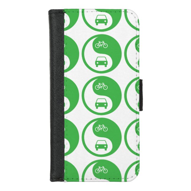 Share the Road Yin Yang iPhone Wallet Case (Front)