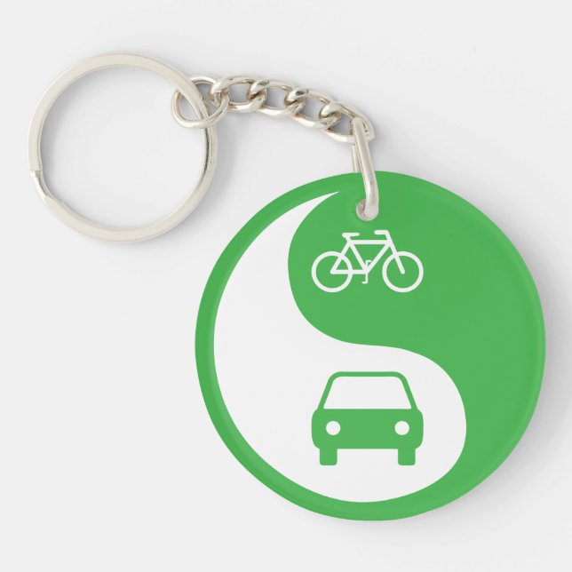 Share the Road Yin Yang Keychain (Front)