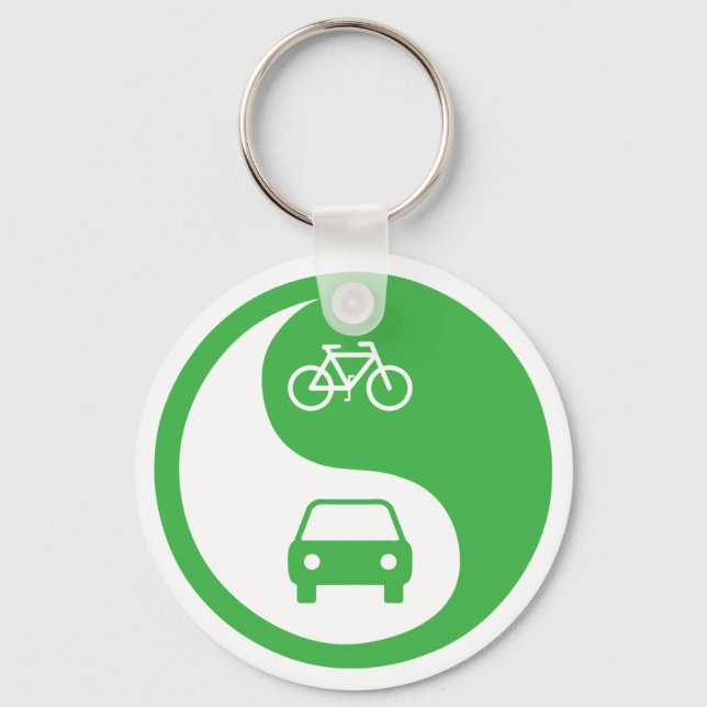 Share the Road Yin Yang Keychain (Front)