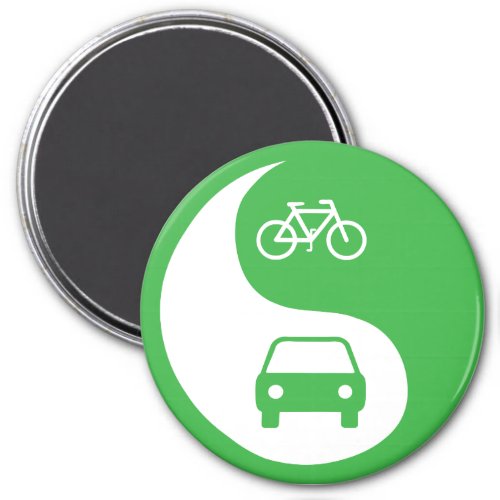 Share the Road Yin Yang Magnet