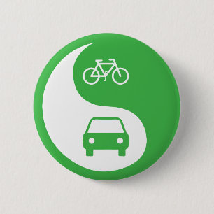 Share the Road Yin Yang Pinback Button