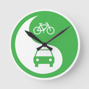 Share the Road Yin Yang Round Clock