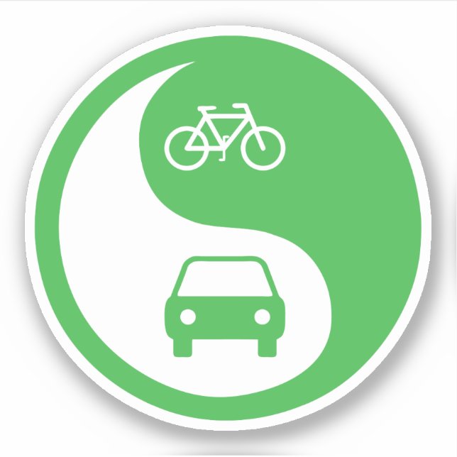 Share the Road Yin Yang Sticker (Front)