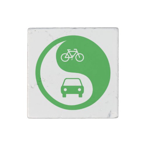 Share the Road Yin Yang Stone Magnet