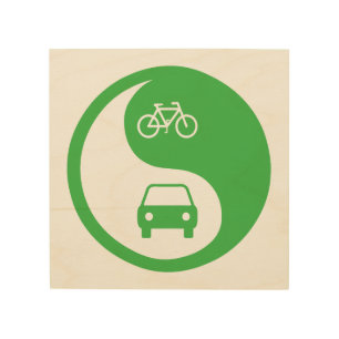Share the Road Yin Yang Wood Wall Art