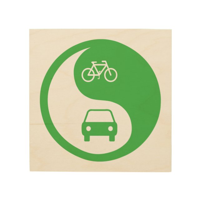 Share the Road Yin Yang Wood Wall Art (Front)