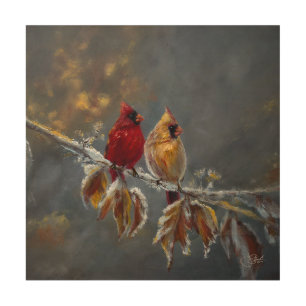 "Share The spirit" Cardinals by Jason Street Wood Wall Art