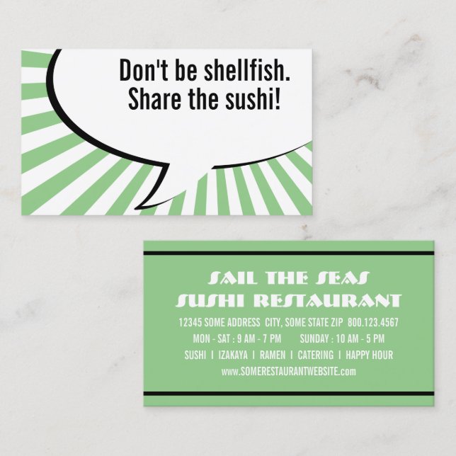 share the sushi business card (Front/Back)