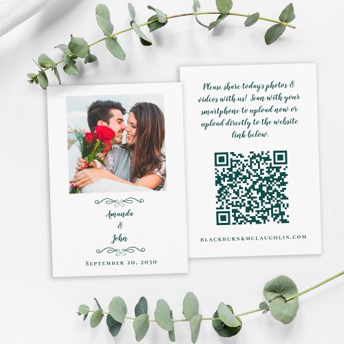 Share Wedding Photos Scan QR Code Template Green
