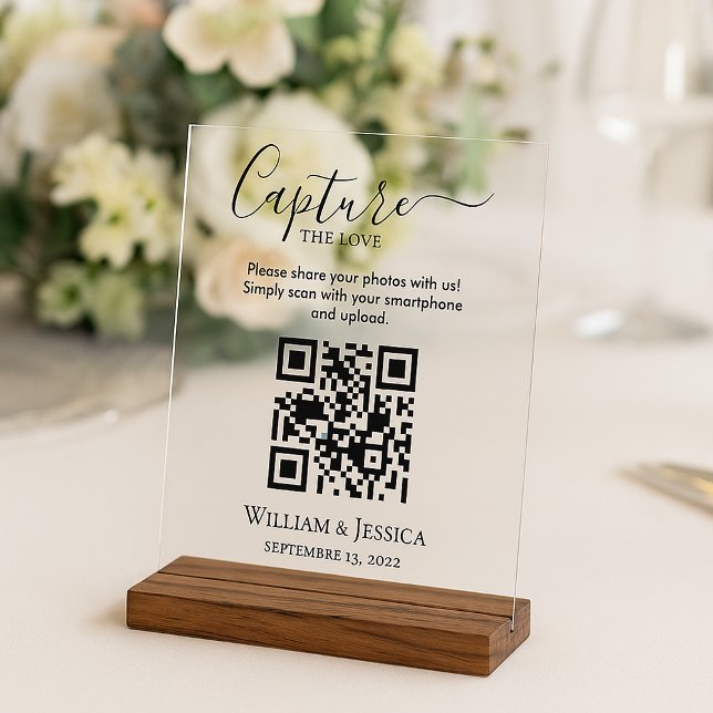 Share Wedding Photos With QR Code Acrylic Sign (Creator Uploaded)