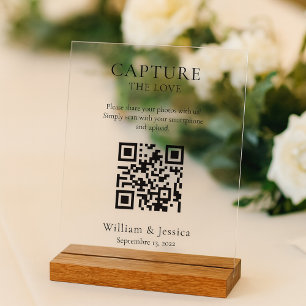 Share Wedding Photos With QR Code Acrylic Sign