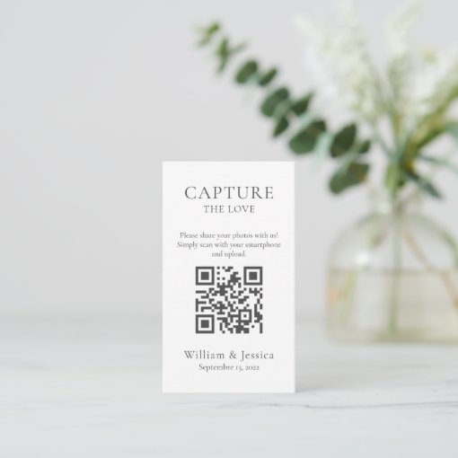 Share Wedding Photos With QR Code Enclosure Card | Zazzle