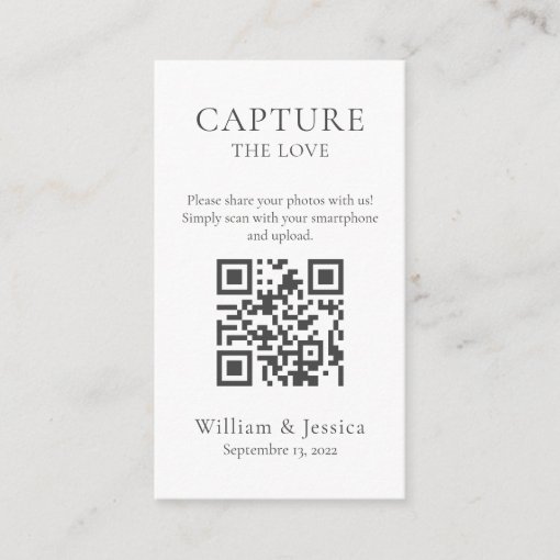 Share Wedding Photos With QR Code Enclosure Card | Zazzle