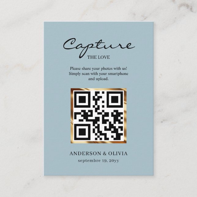 Share Wedding Photos With QR Code Enclosure Card (Front)