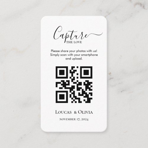 Share Wedding Photos With QR Code Enclosure Card